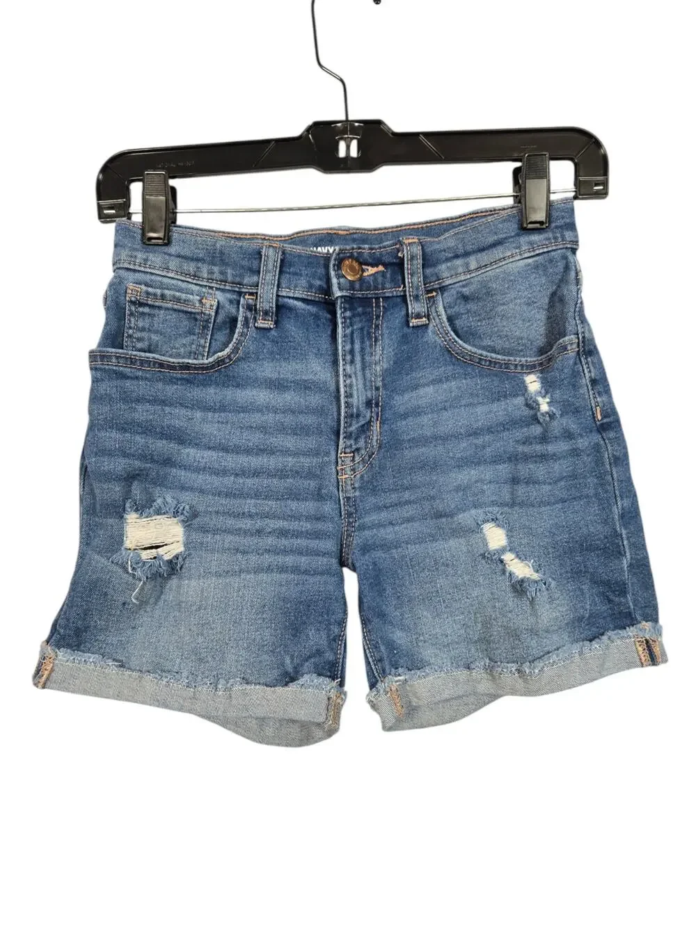 Old Navy Girls High-Rise Built-In Tough Jean Shorts Size 14 Blue Denim 5-Pockets